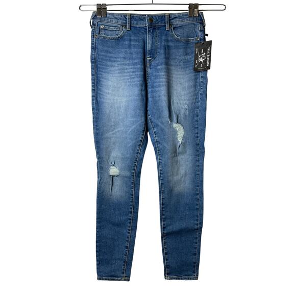 True Religion Women Jennie Curvy World Tour Distressed‎ Skinny Jeans High New - Picture 2 of 16